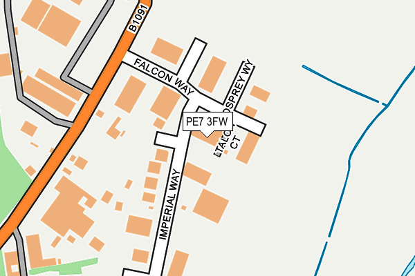 PE7 3FW map - OS OpenMap – Local (Ordnance Survey)