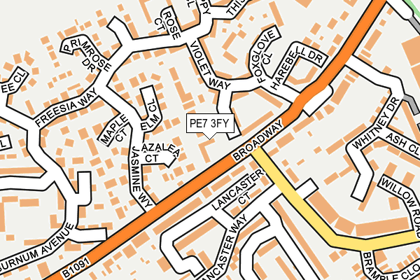 PE7 3FY map - OS OpenMap – Local (Ordnance Survey)