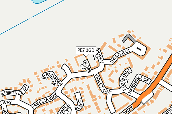 PE7 3GD map - OS OpenMap – Local (Ordnance Survey)