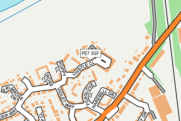 PE7 3GF map - OS OpenMap – Local (Ordnance Survey)