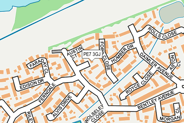 PE7 3GJ map - OS OpenMap – Local (Ordnance Survey)