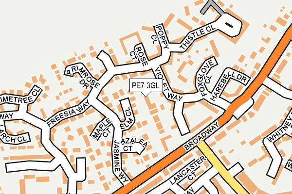 PE7 3GL map - OS OpenMap – Local (Ordnance Survey)