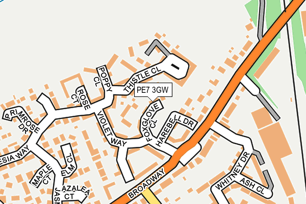 PE7 3GW map - OS OpenMap – Local (Ordnance Survey)