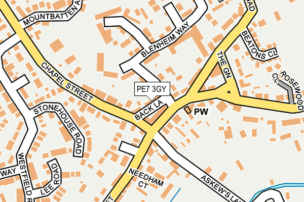 PE7 3GY map - OS OpenMap – Local (Ordnance Survey)