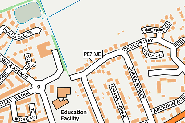 PE7 3JE map - OS OpenMap – Local (Ordnance Survey)