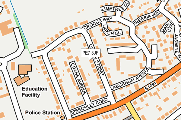 PE7 3JF map - OS OpenMap – Local (Ordnance Survey)
