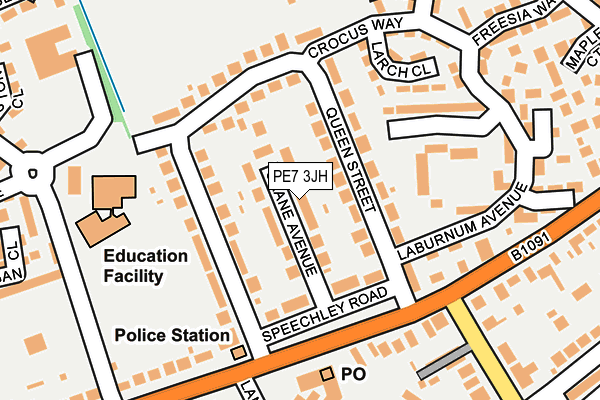 PE7 3JH map - OS OpenMap – Local (Ordnance Survey)