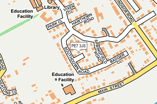 PE7 3JS map - OS OpenMap – Local (Ordnance Survey)