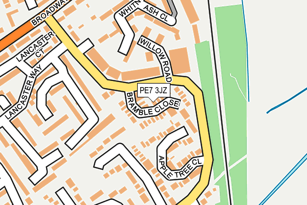 PE7 3JZ map - OS OpenMap – Local (Ordnance Survey)