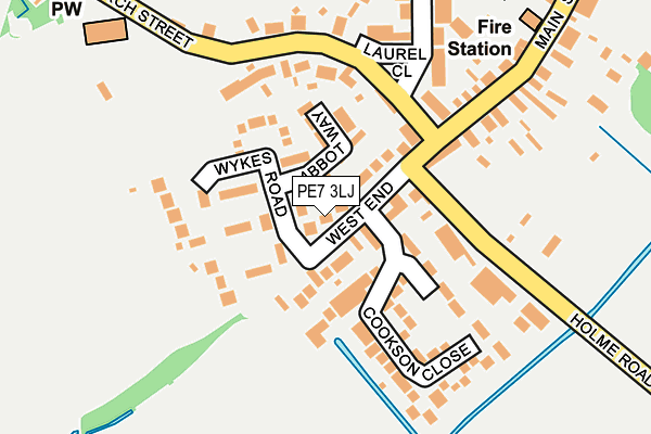 PE7 3LJ map - OS OpenMap – Local (Ordnance Survey)