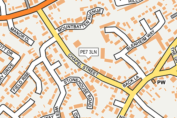 PE7 3LN map - OS OpenMap – Local (Ordnance Survey)