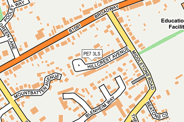 PE7 3LS map - OS OpenMap – Local (Ordnance Survey)