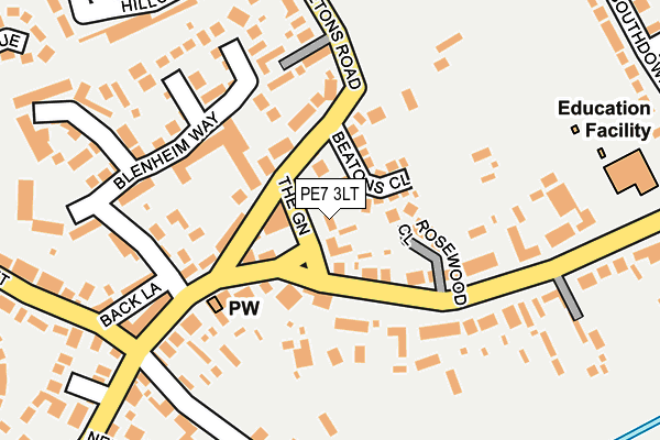 PE7 3LT map - OS OpenMap – Local (Ordnance Survey)