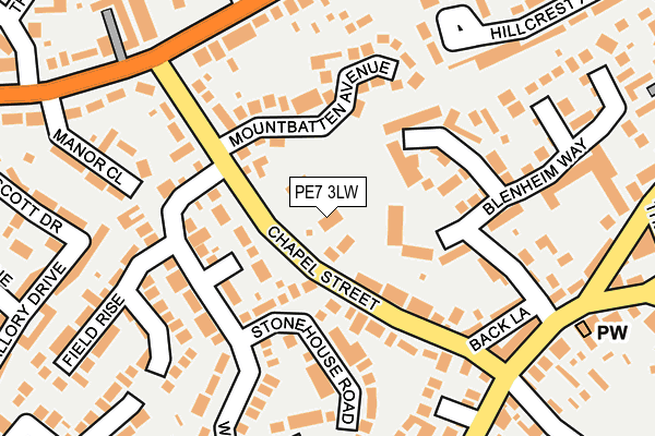 PE7 3LW map - OS OpenMap – Local (Ordnance Survey)