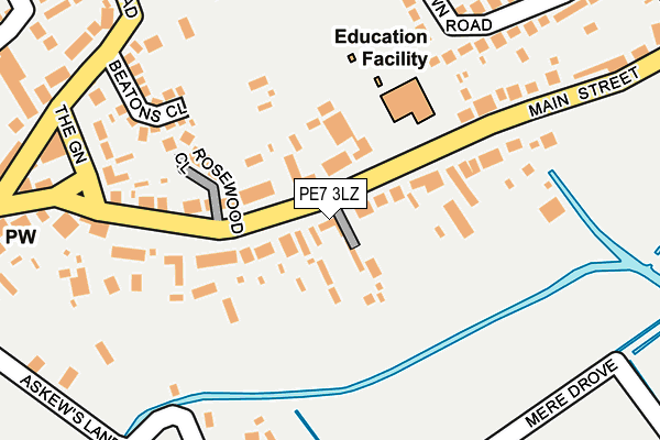 PE7 3LZ map - OS OpenMap – Local (Ordnance Survey)