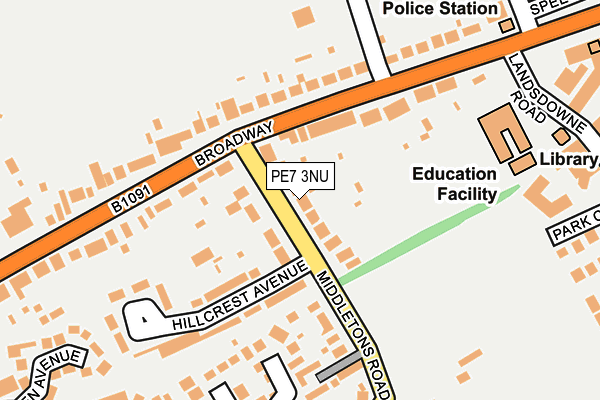 PE7 3NU map - OS OpenMap – Local (Ordnance Survey)