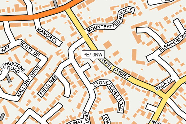 PE7 3NW map - OS OpenMap – Local (Ordnance Survey)