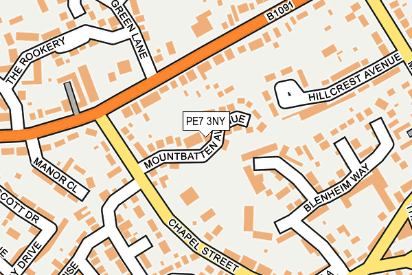 PE7 3NY map - OS OpenMap – Local (Ordnance Survey)