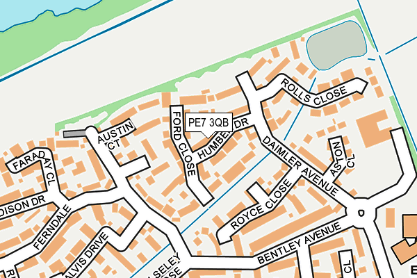 PE7 3QB map - OS OpenMap – Local (Ordnance Survey)