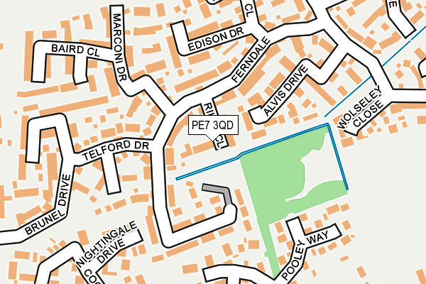 PE7 3QD map - OS OpenMap – Local (Ordnance Survey)