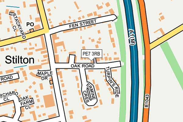 PE7 3RB map - OS OpenMap – Local (Ordnance Survey)