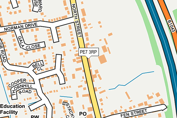 PE7 3RP map - OS OpenMap – Local (Ordnance Survey)