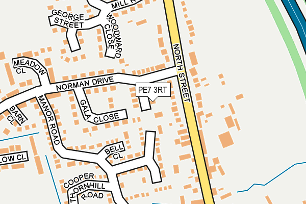 PE7 3RT map - OS OpenMap – Local (Ordnance Survey)