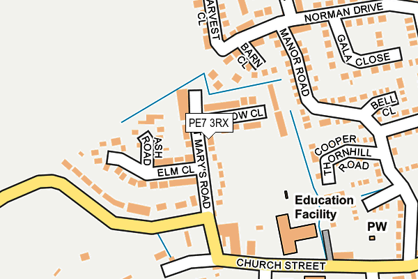 PE7 3RX map - OS OpenMap – Local (Ordnance Survey)