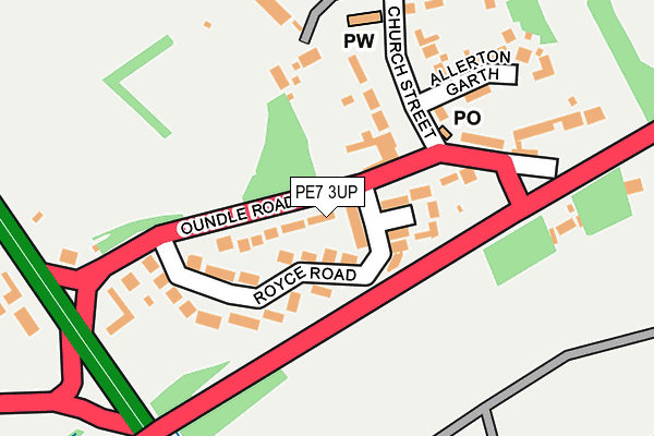 PE7 3UP map - OS OpenMap – Local (Ordnance Survey)