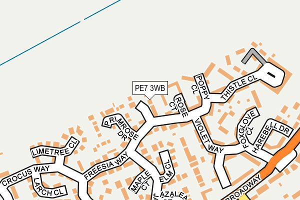 PE7 3WB map - OS OpenMap – Local (Ordnance Survey)