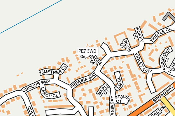 PE7 3WD map - OS OpenMap – Local (Ordnance Survey)