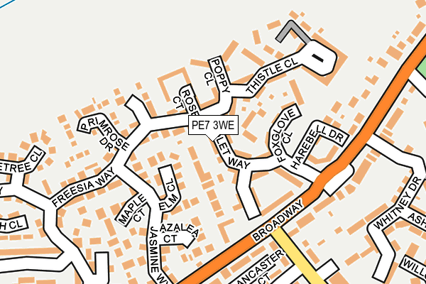 PE7 3WE map - OS OpenMap – Local (Ordnance Survey)
