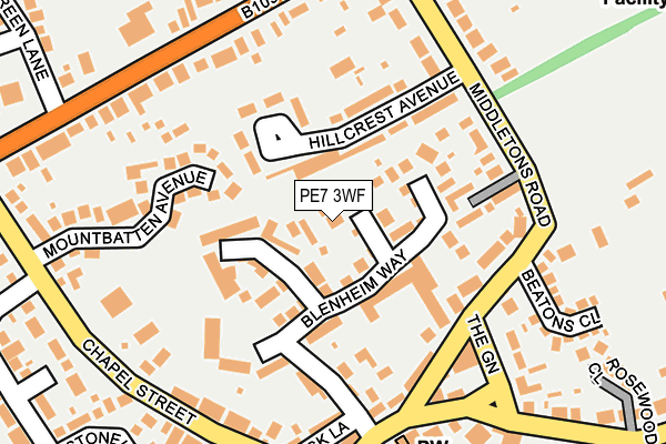 PE7 3WF map - OS OpenMap – Local (Ordnance Survey)
