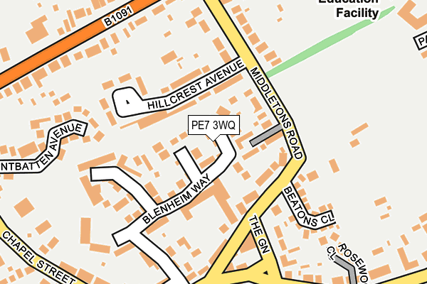 PE7 3WQ map - OS OpenMap – Local (Ordnance Survey)