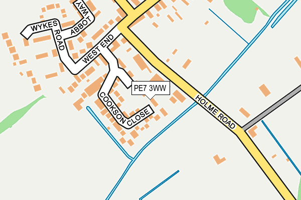 PE7 3WW map - OS OpenMap – Local (Ordnance Survey)