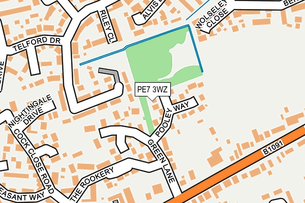 PE7 3WZ map - OS OpenMap – Local (Ordnance Survey)