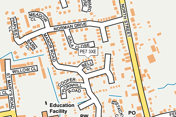 PE7 3XE map - OS OpenMap – Local (Ordnance Survey)