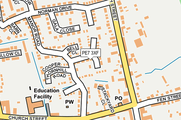 PE7 3XF map - OS OpenMap – Local (Ordnance Survey)