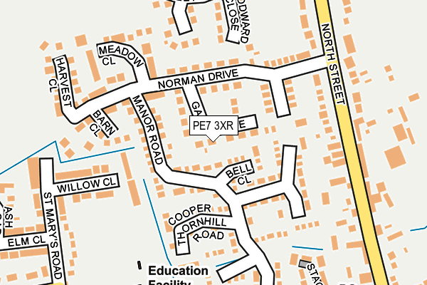 PE7 3XR map - OS OpenMap – Local (Ordnance Survey)