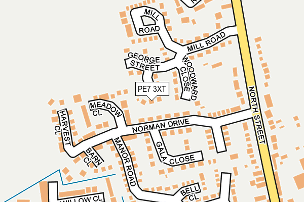 PE7 3XT map - OS OpenMap – Local (Ordnance Survey)