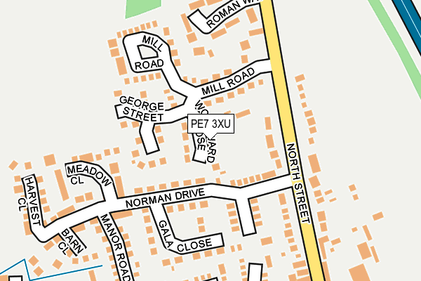 PE7 3XU map - OS OpenMap – Local (Ordnance Survey)