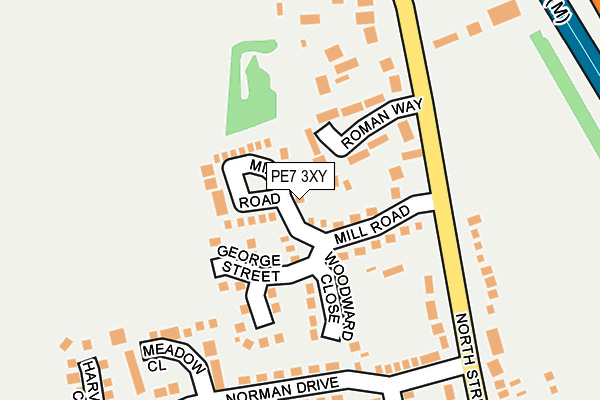 PE7 3XY map - OS OpenMap – Local (Ordnance Survey)