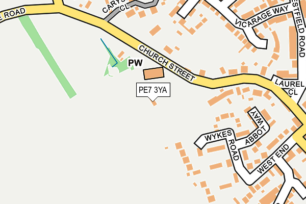 PE7 3YA map - OS OpenMap – Local (Ordnance Survey)