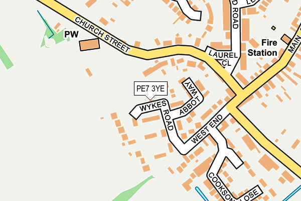PE7 3YE map - OS OpenMap – Local (Ordnance Survey)