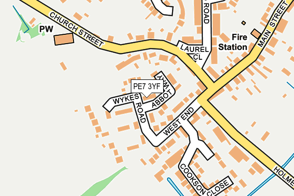 PE7 3YF map - OS OpenMap – Local (Ordnance Survey)