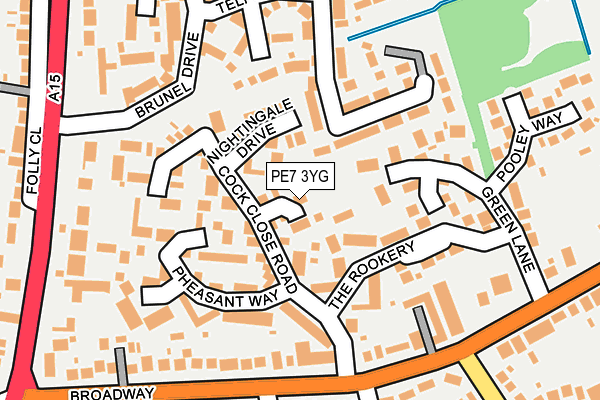 PE7 3YG map - OS OpenMap – Local (Ordnance Survey)