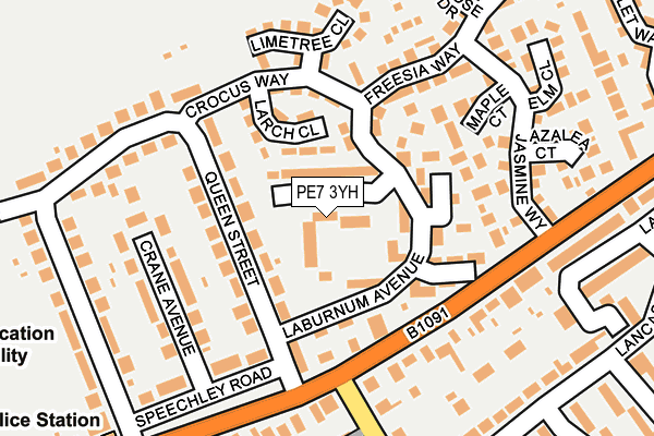 PE7 3YH map - OS OpenMap – Local (Ordnance Survey)