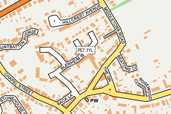 PE7 3YL map - OS OpenMap – Local (Ordnance Survey)
