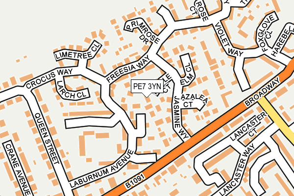 PE7 3YN map - OS OpenMap – Local (Ordnance Survey)