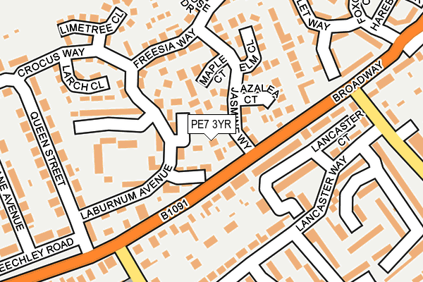 PE7 3YR map - OS OpenMap – Local (Ordnance Survey)